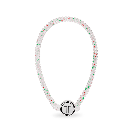 Seasons Greetings  Headband in Red  Green Clear