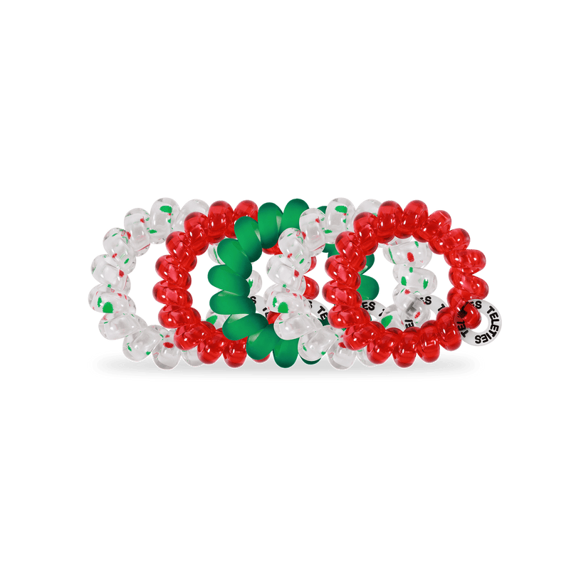 TELETIES - Seasons Greetings Tiny Hair Ties in Red Green - Tiny - Image 2