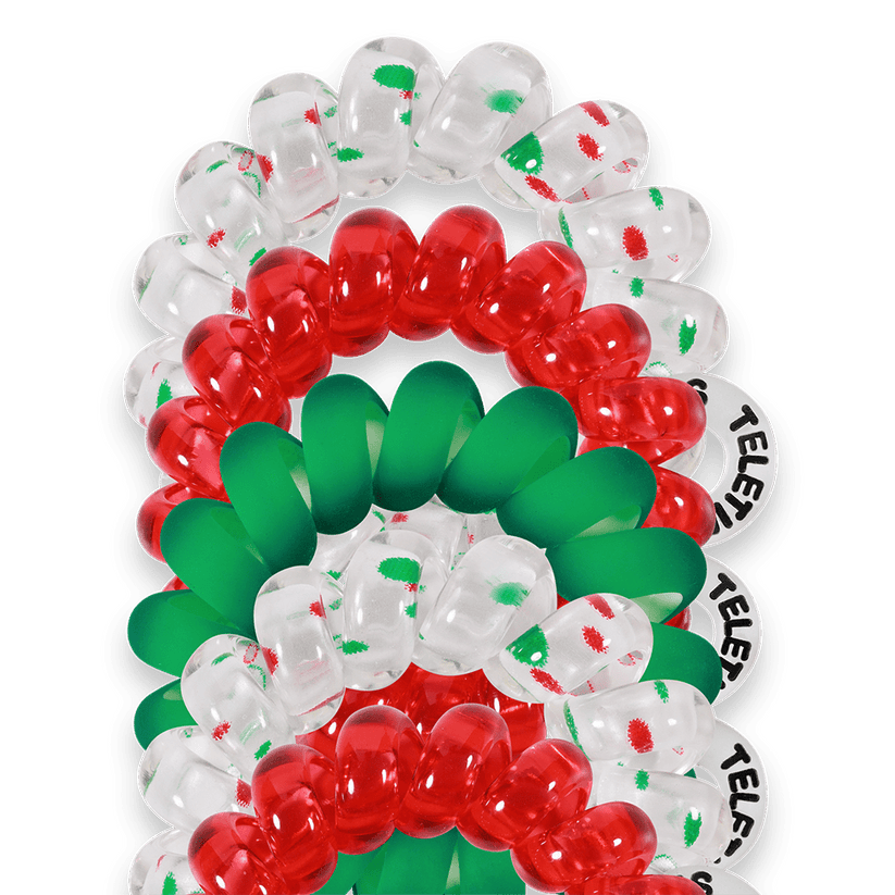 TELETIES - Seasons Greetings Tiny Hair Ties in Red Green - Tiny - Image 3