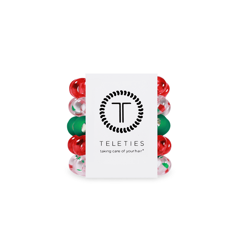 TELETIES - Seasons Greetings Tiny Hair Ties in Red Green - Tiny - Image 1