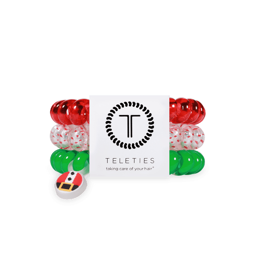 Secret Santa Large Hair Ties in Red Green Clear - Large