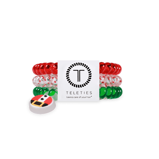 Secret Santa Small Hair Ties in Red Green Clear - Small