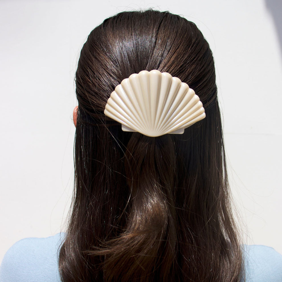 Shimmering Shell Medium Flat Hair Clip - Hair Clips - TELETIES
