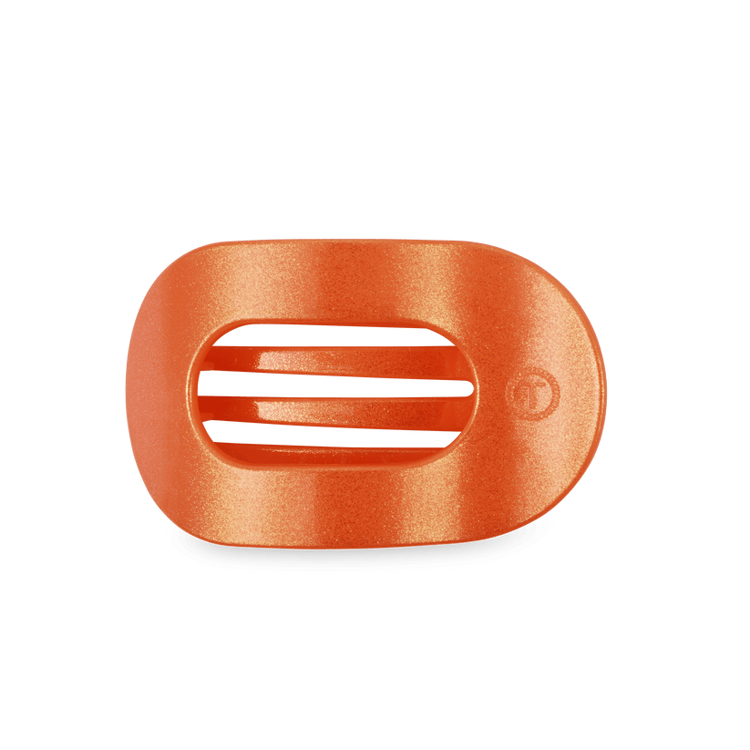 TELETIES - Showbiz Medium Flat Round Hair Clip in Orange - Medium - Image 1