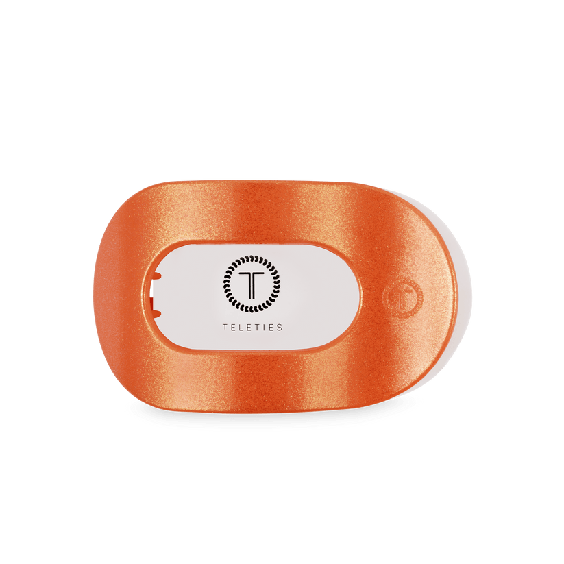 TELETIES - Showbiz Medium Flat Round Hair Clip in Orange - Medium - Image 2