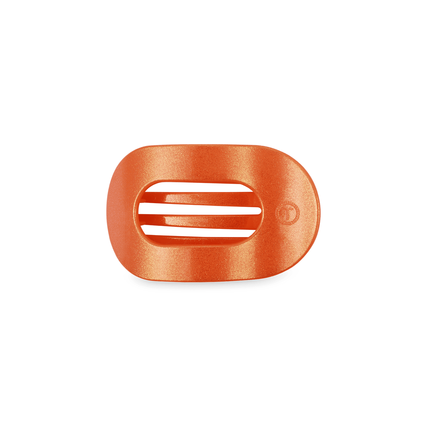 TELETIES - Showbiz Small Flat Round Hair Clip in Orange - Small