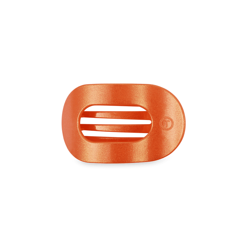 TELETIES - Showbiz Small Flat Round Hair Clip in Orange - Small - Image 1