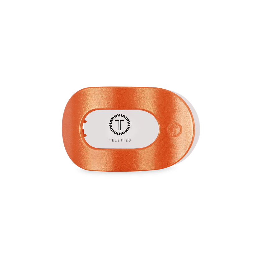 TELETIES - Showbiz Small Flat Round Hair Clip in Orange - Small - Image 2