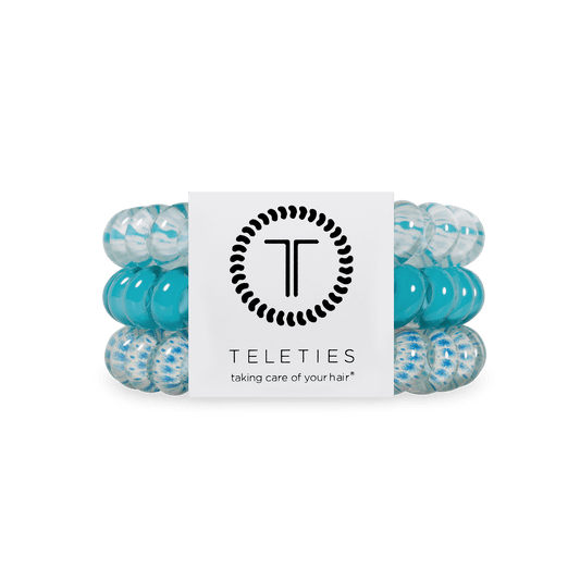 Soft Surf Large Hair Ties in Blue White - Large