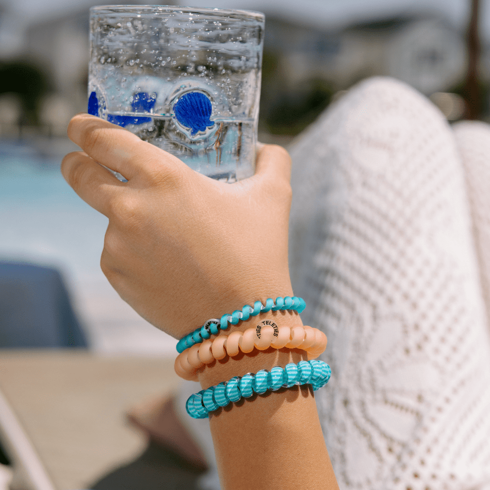 アクセサリー Eaphi wave parts laliat Splash Zone Large Hair Ties in Blue and Pink | TELETIES