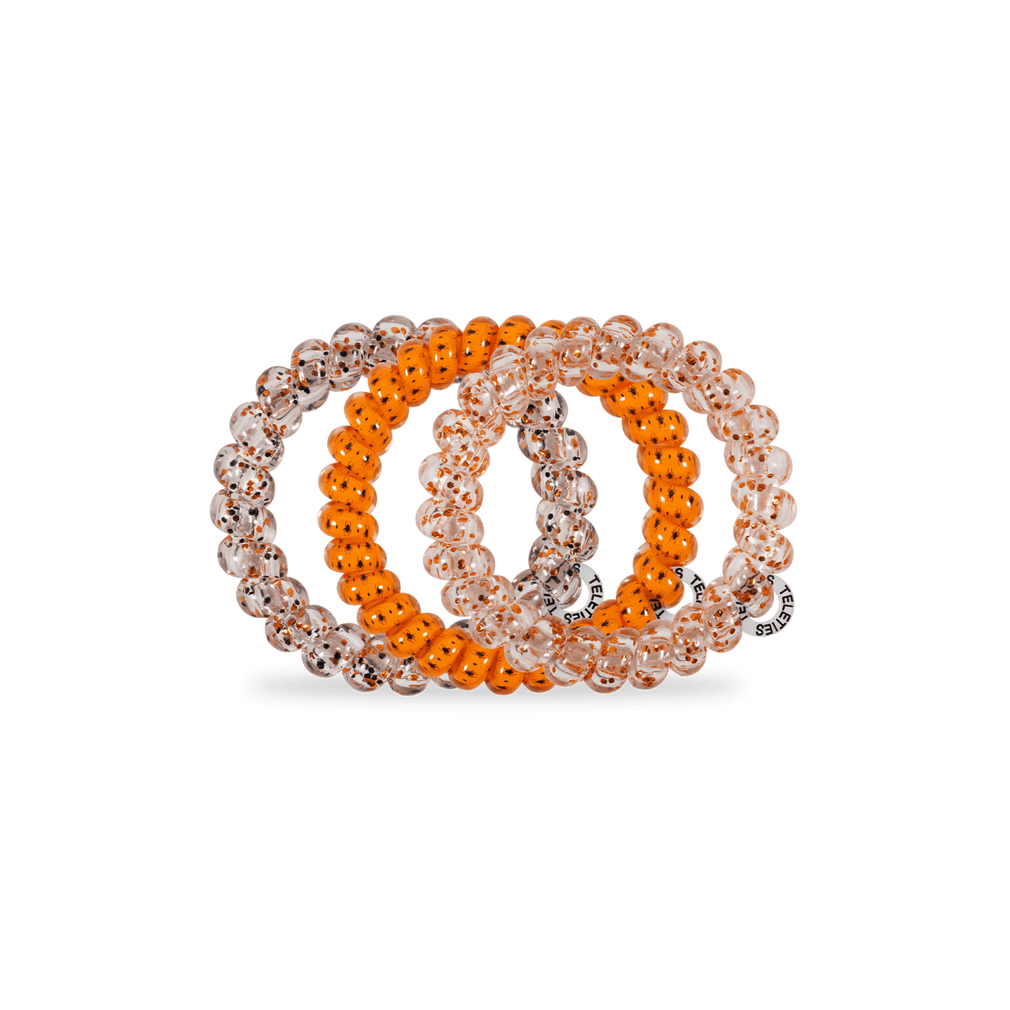 TELETIES - Spooky Sparkles Large Hair Ties in Orange - Large