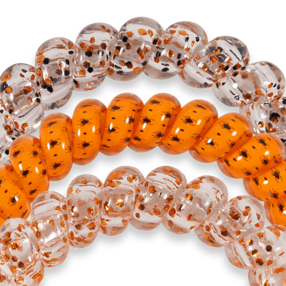 TELETIES - Spooky Sparkles Large Hair Ties in Orange - Large
