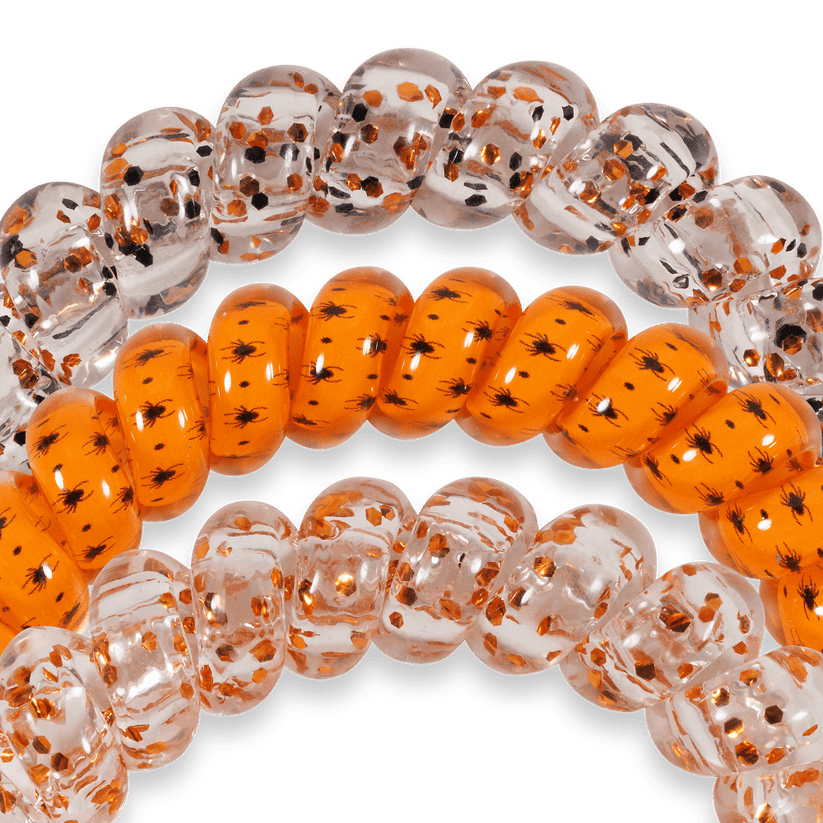TELETIES - Spooky Sparkles Large Hair Ties in Orange - Large - Image 3