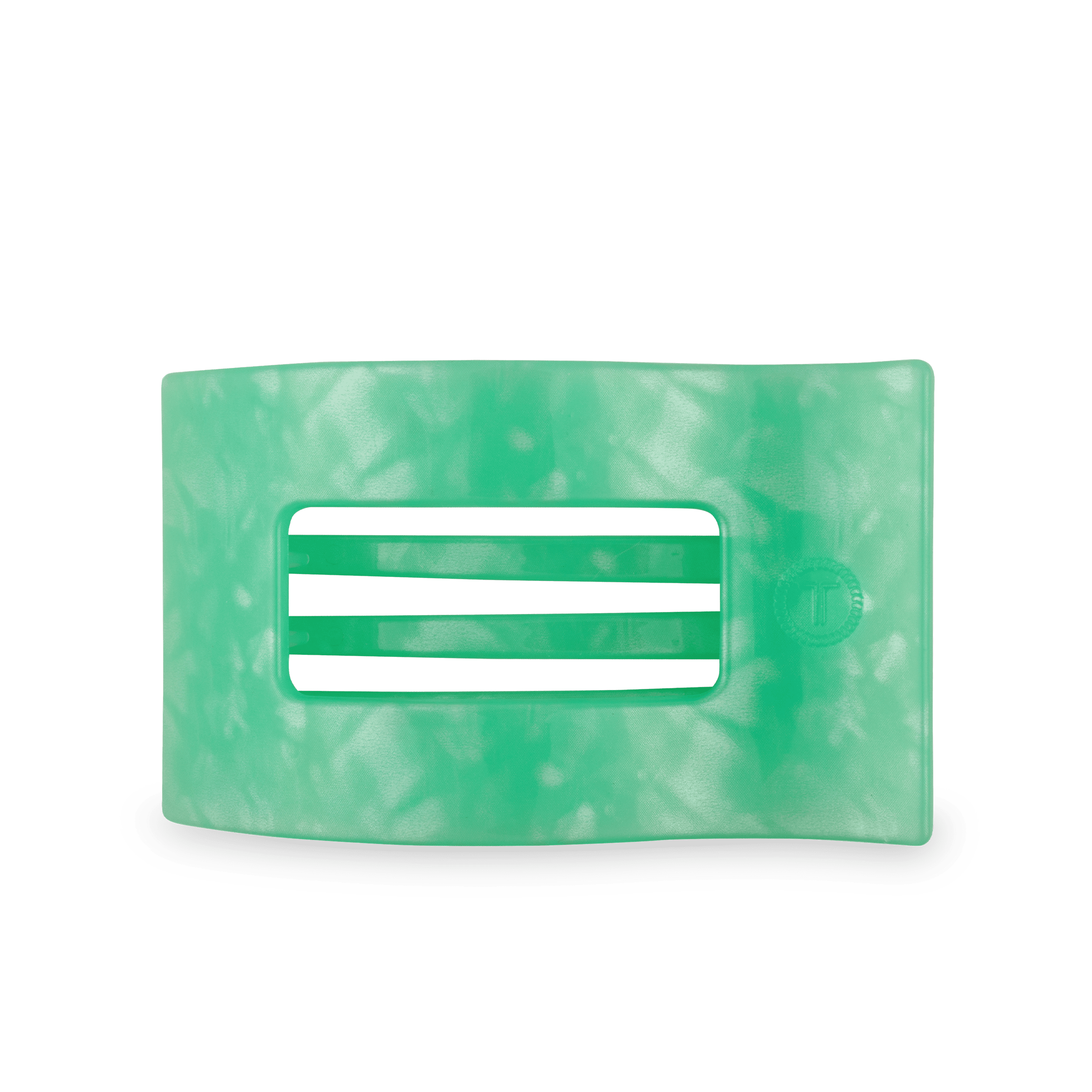 Spring Splash Large Flat Rectangle Hair Clip in Green | TELETIES