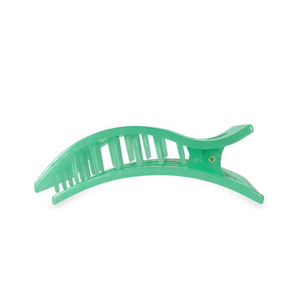 Spring Splash Large Flat Rectangle Hair Clip in Green | TELETIES