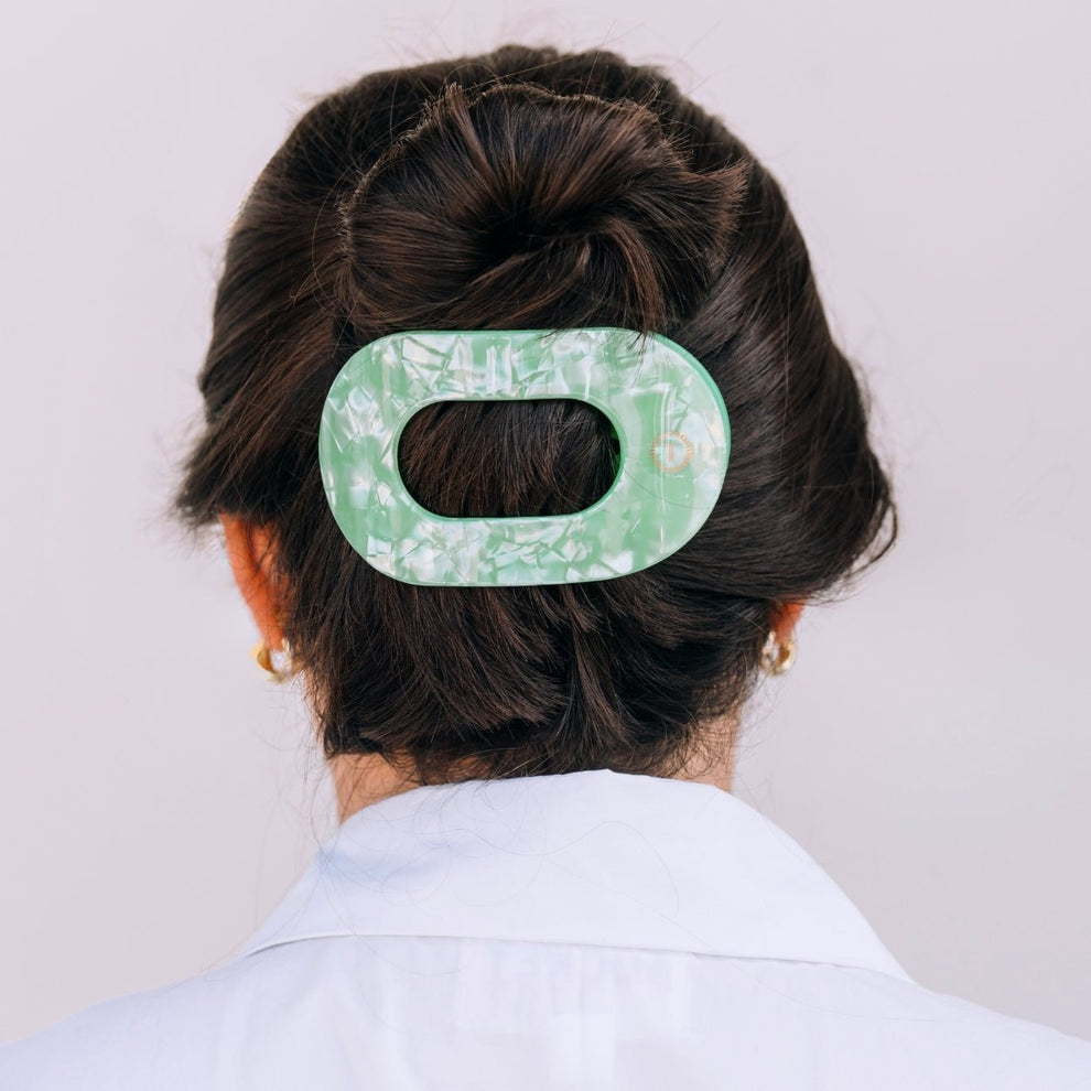 Spring Splash Large Flat Round Hair Clip - Hair Clips - TELETIES
