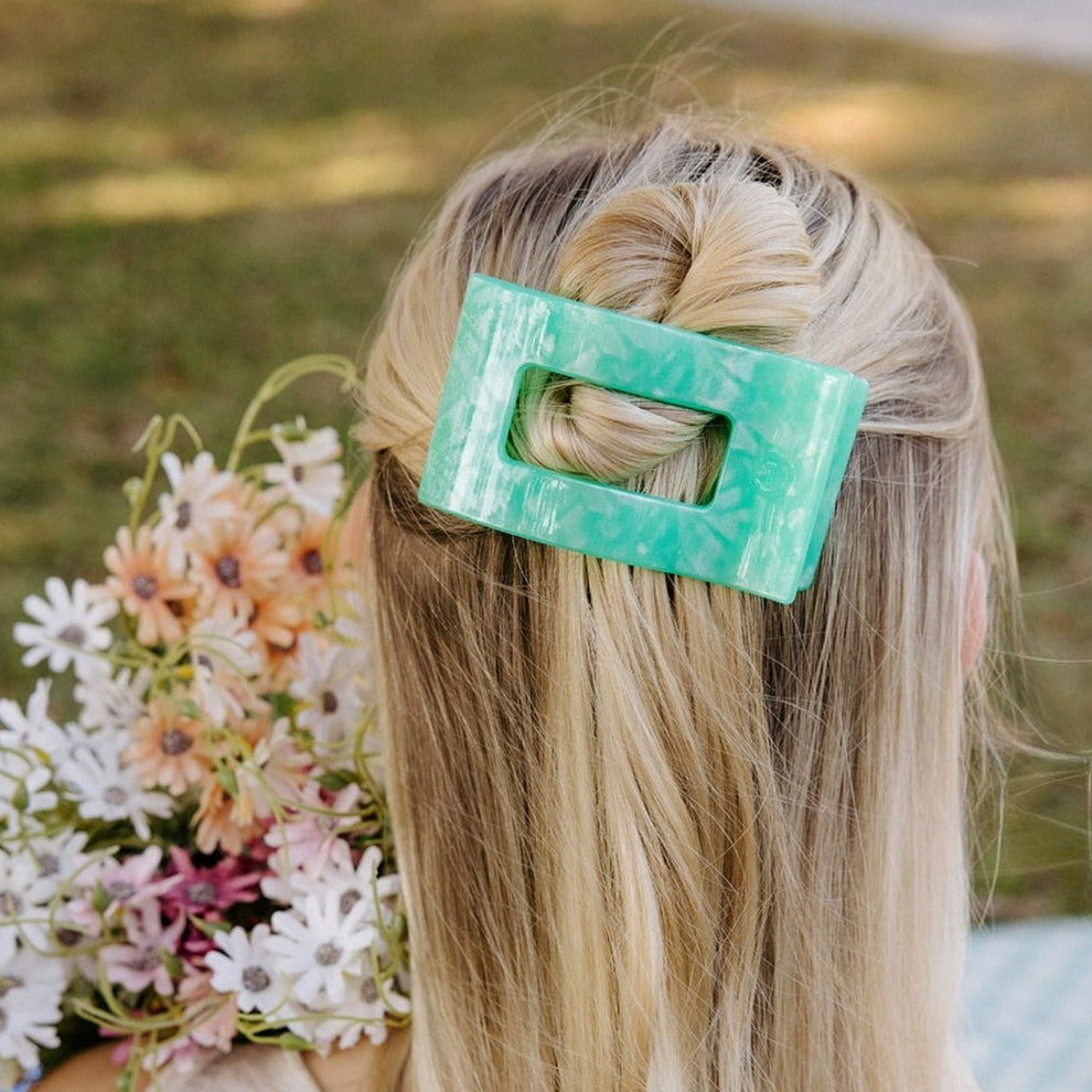 Spring Splash Medium Flat Rectangle Hair Clip - Hair Clips - TELETIES
