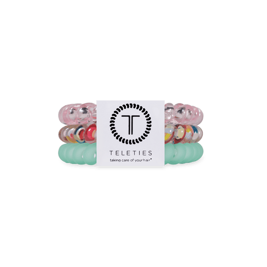 Spring Splash Small Hair Ties in Green Pink - Small