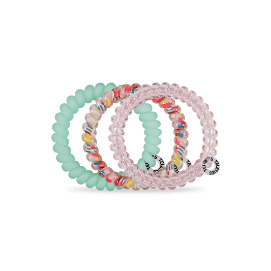 Spring Splash Small Hair Ties in Green Pink - Small - Image 2