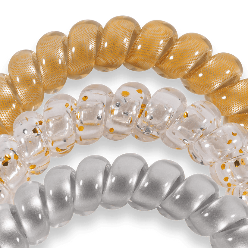 TELETIES - Starstruck Large Hair Ties in Silver Gold - Large - Image 3