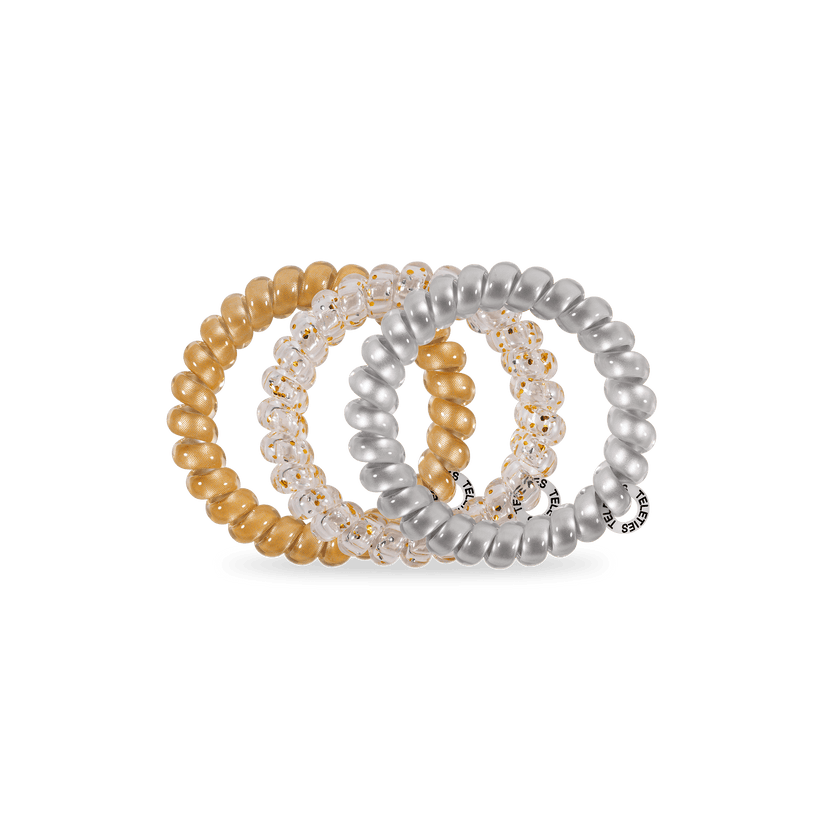 TELETIES - Starstruck Large Hair Ties in Silver Gold - Large - Image 2