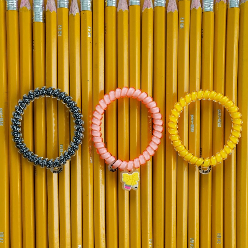 Study Buddy Small Hair Ties in Pink and Yellow | TELETIES