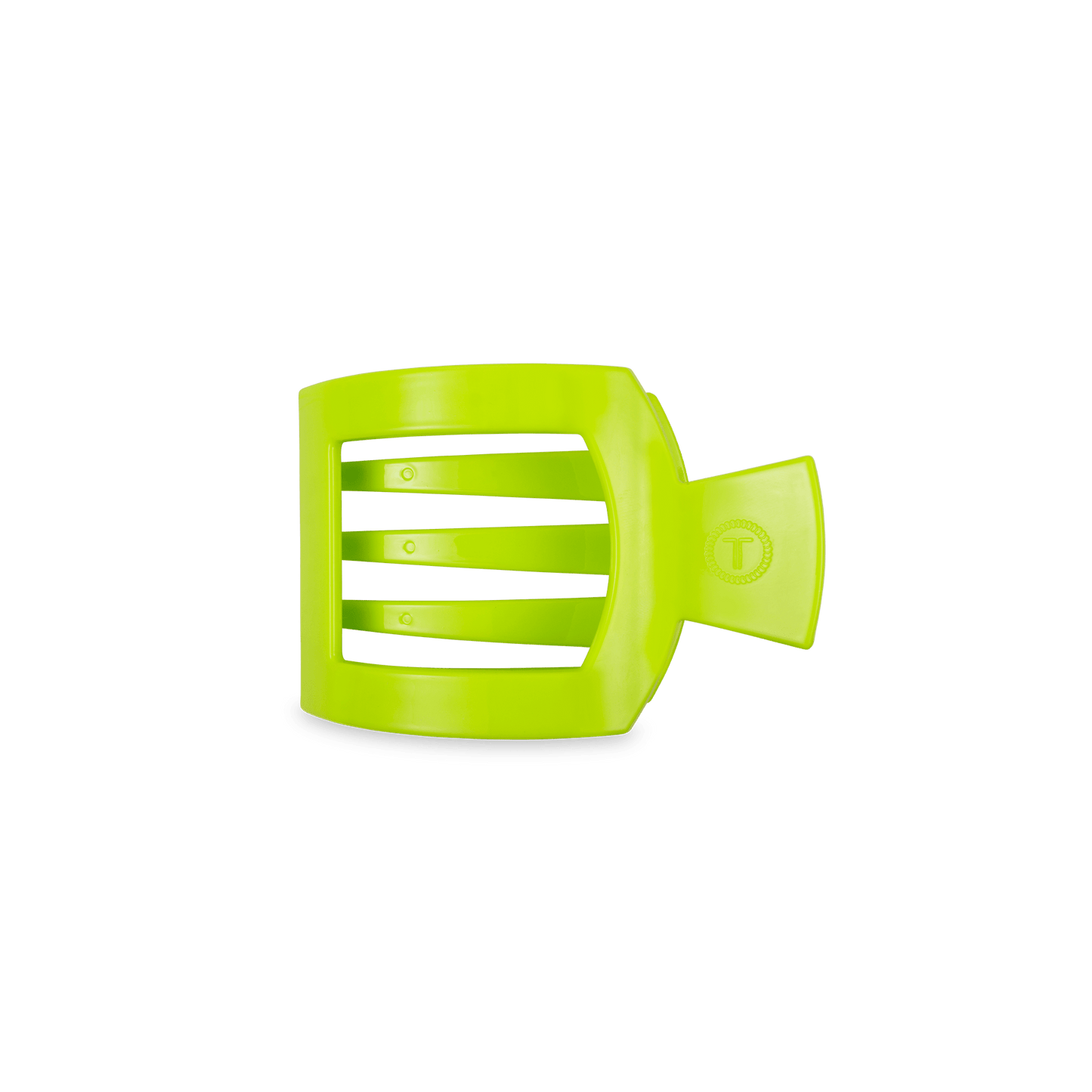 TELETIES - Summer Brights Small Flat Square Hair Clip in Green - Small