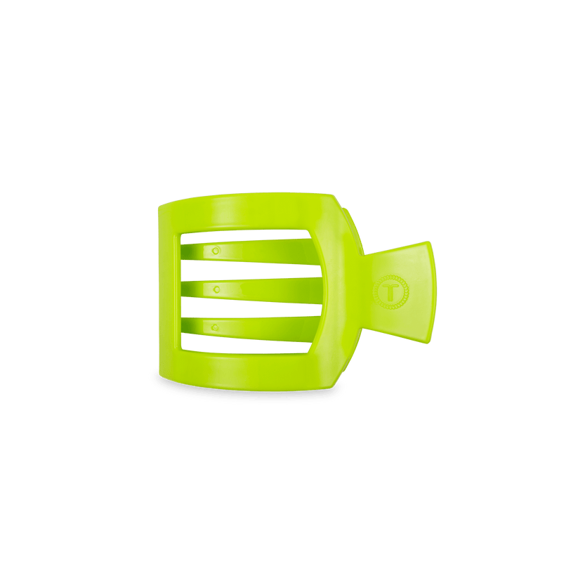 TELETIES - Summer Brights Small Flat Square Hair Clip in Green - Small - Image 1