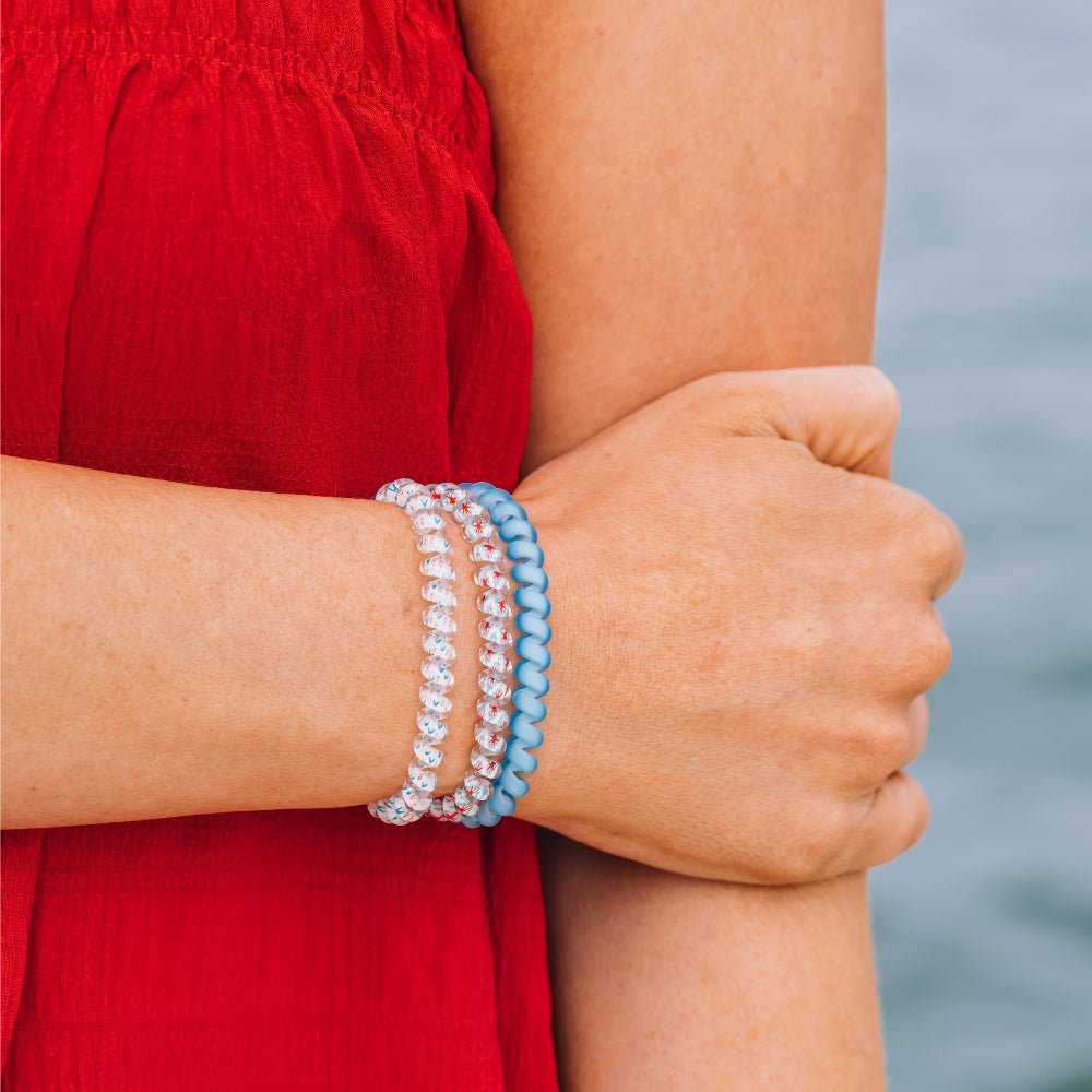 Sweet Liberty Small Hair Ties in White and Blue | TELETIES
