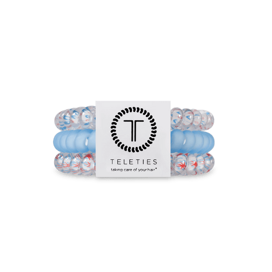 Sweet Liberty Small Hair Ties
                in White Blue - Small
              