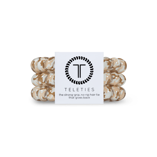 Talk To The Sand Large Hair Ties in Beige - Large