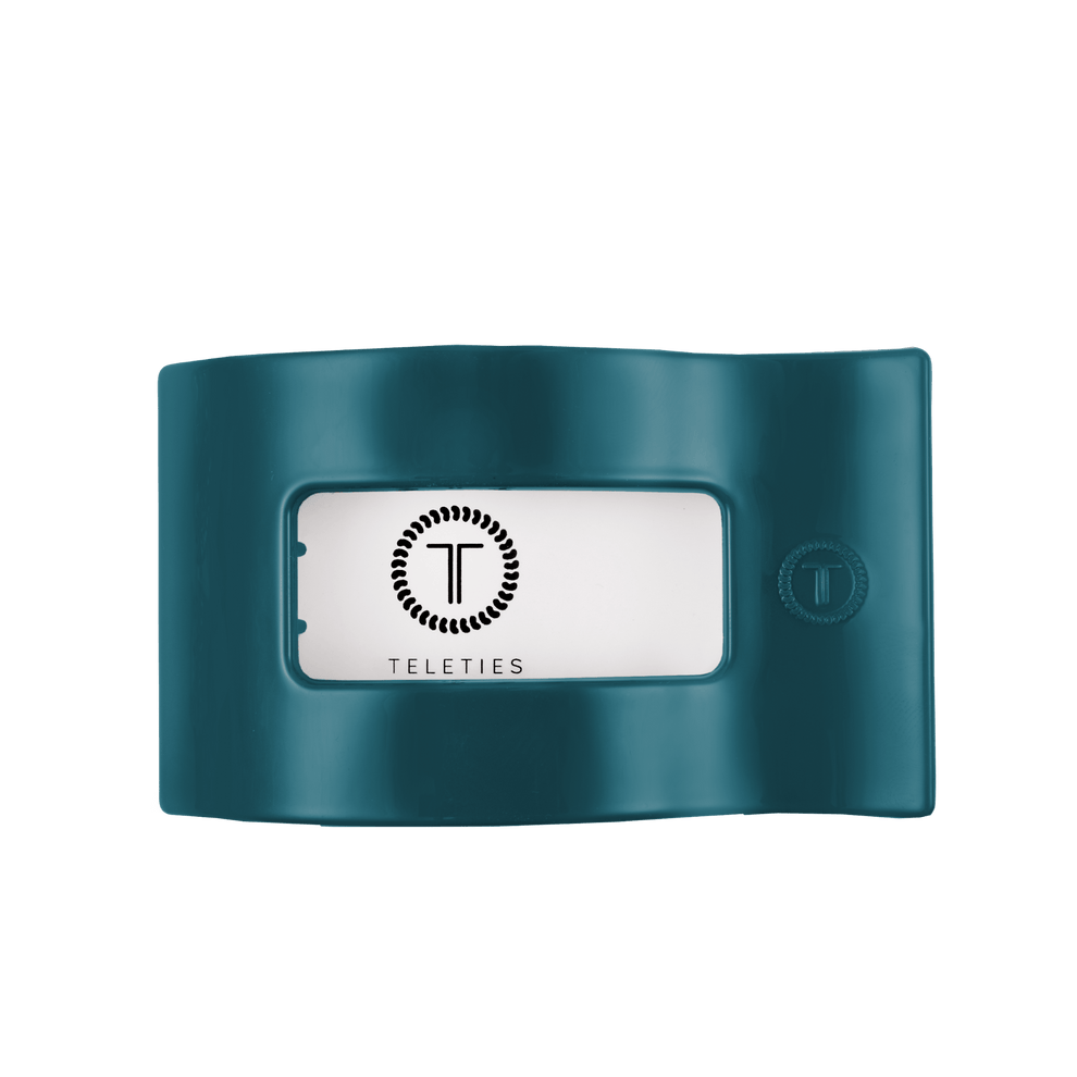 Teal With It Large Flat Rectangle Hair Clip - Hair Clips - TELETIES
