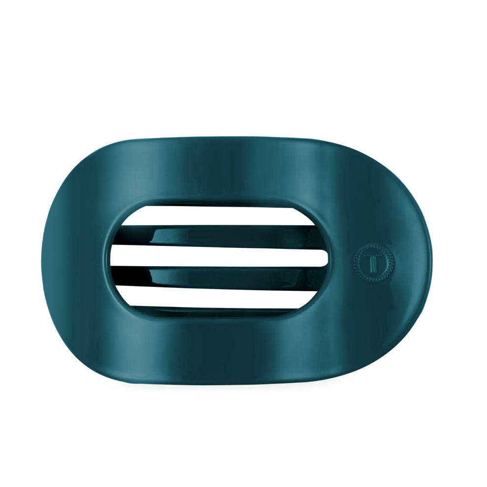 Teal With It Large Flat Round Hair Clip - Hair Clips - TELETIES
