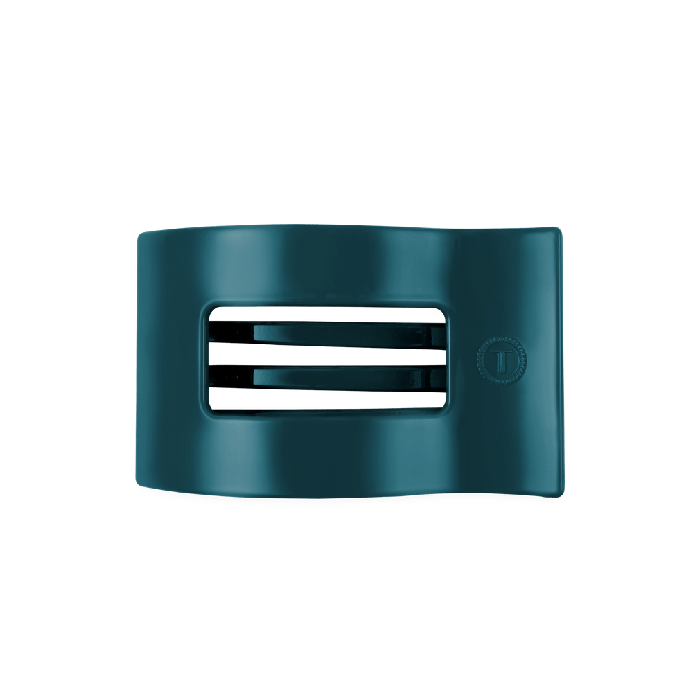 Teal With It Medium Flat Rectangle Hair Clip - Hair Clips - TELETIES
