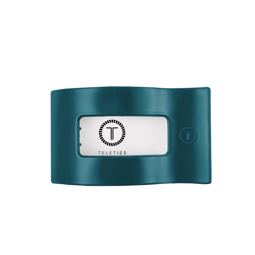 Teal With It Medium Flat Rectangle Hair Clip - Hair Clips - TELETIES
