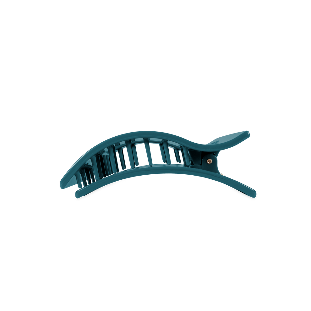 Teal With It Medium Flat Rectangle Hair Clip - Hair Clips - TELETIES
