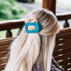 Teal With It Medium Flat Round Hair Clip - Hair Clips - TELETIES
