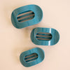 Teal With It Medium Flat Round Hair Clip - Hair Clips - TELETIES
