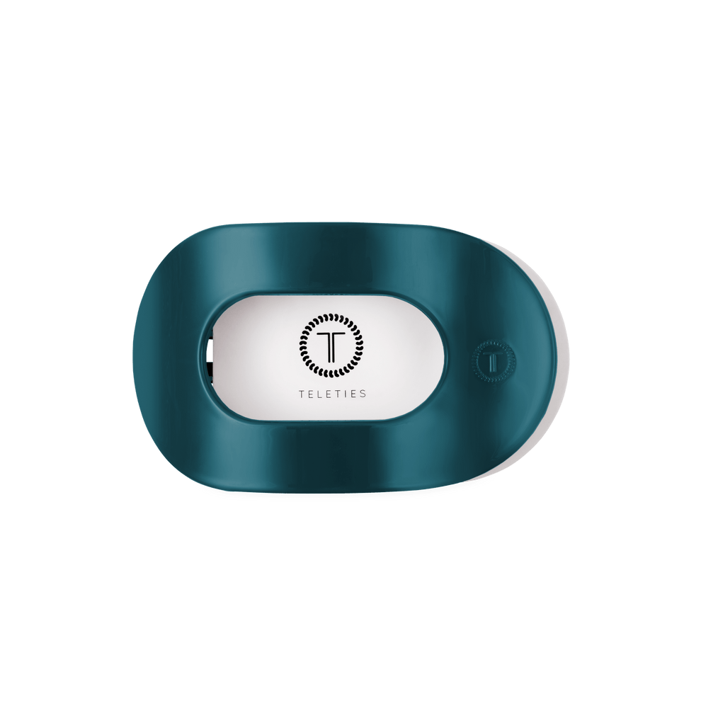 Teal With It Medium Flat Round Hair Clip - Hair Clips - TELETIES
