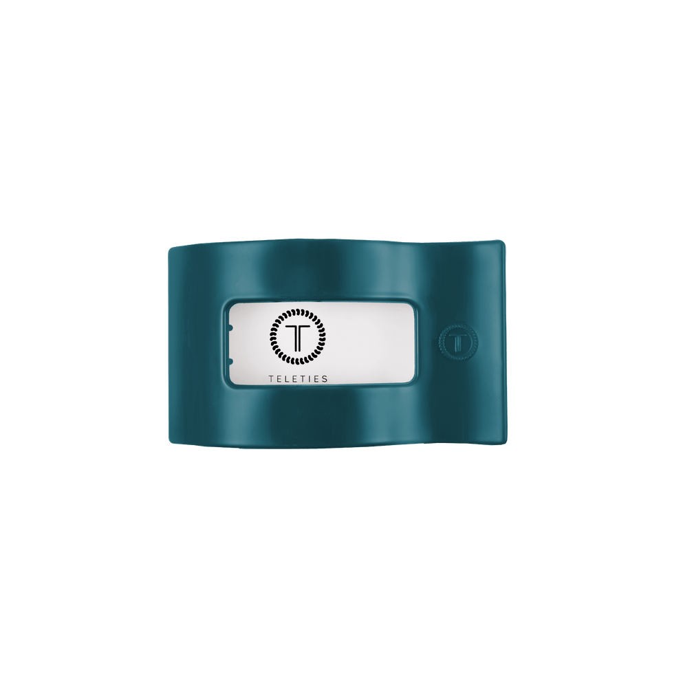 Teal With It Small Flat Rectangle Hair Clip - Hair Clips - TELETIES
