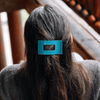 Teal With It Small Flat Rectangle Hair Clip - Hair Clips - TELETIES
