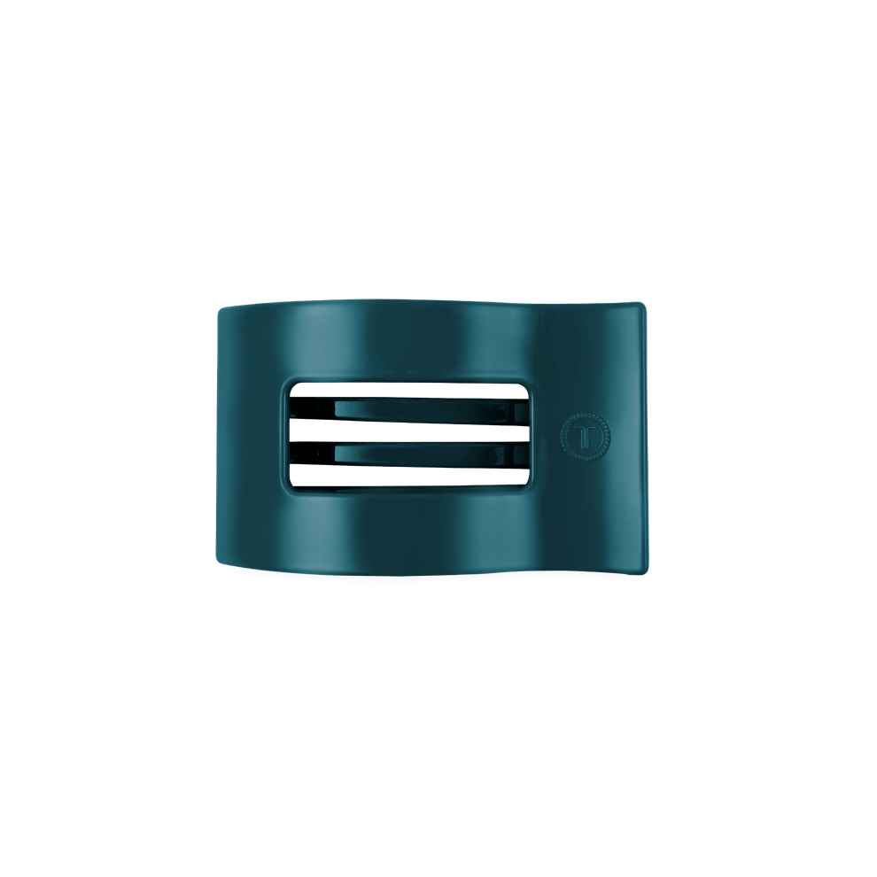 Teal With It Small Flat Rectangle Hair Clip - Hair Clips - TELETIES
