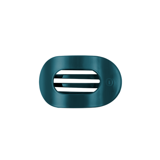 Teal With It Small Flat Round Hair Clip
                in Blue - Small
              