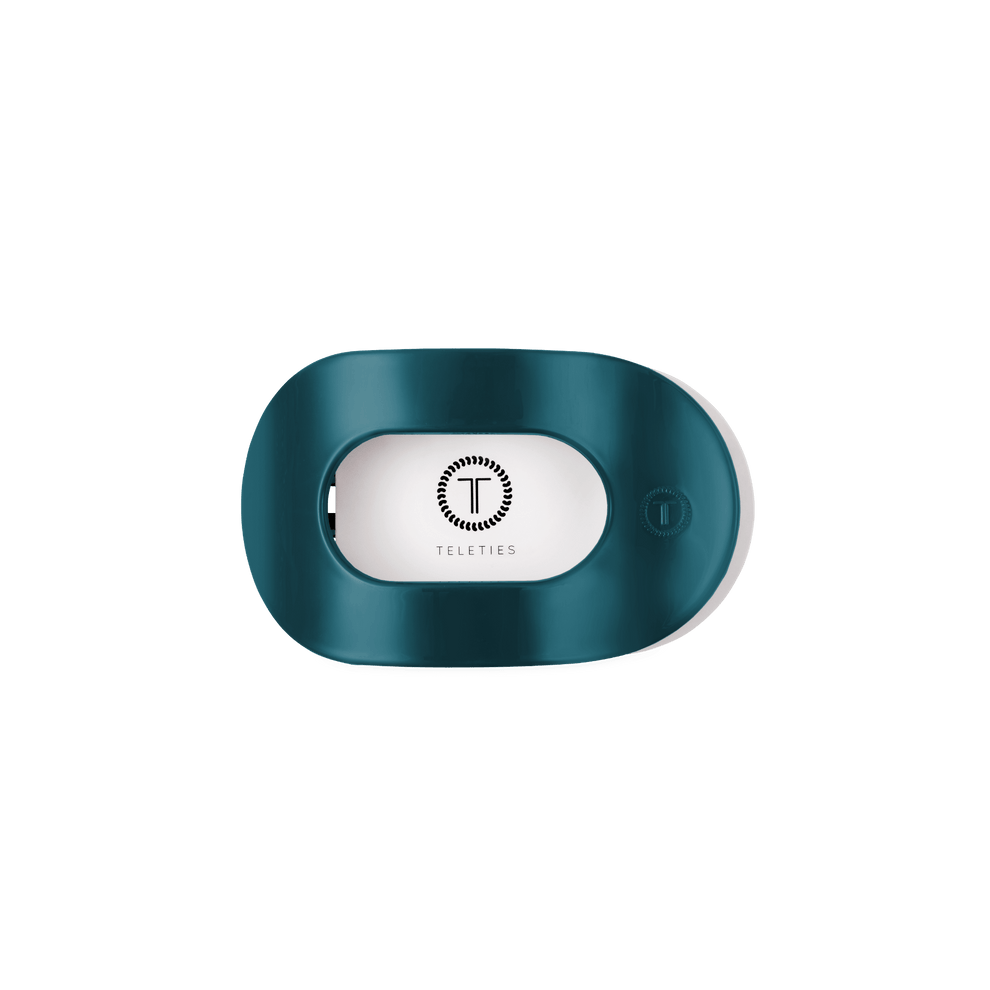 Teal With It Small Flat Round Hair Clip - Hair Clips - TELETIES
