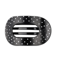 Black Polka Dot Party Large Flat Round Hair Clip
                in Black - Large
            