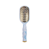 TELETIES blue and white marble vented hair brush with gold plate and wavy bristles
