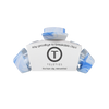 TELETIES blue and white marbled medium claw clip with bendable teeth for a secure hold.
