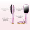 TELETIES pink and white swirl boar bristle hair brush with built-in mirror and cleaner.
