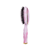 TELETIES pink tie-dye boar bristle hair brush with gold accents and a twisted handle. Ideal for smoothing frizz and distributing oils.

