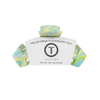 TELETIES By the Sea Shore Medium Claw Clip in swirled blue, yellow, and white marbled acetate. Bendable teeth for a secure hold.
